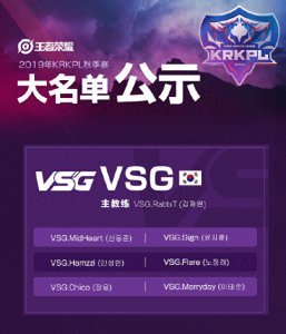 ​王者荣耀：VSG战队秋季赛出征大名单发布，勇往直前