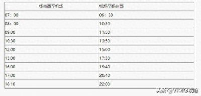 ​最全扬州泰州国际机场机场大巴/周边地区班车时刻表