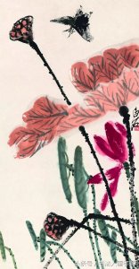 ​色泽鲜艳奔放，富于生活情趣，齐白石8幅荷花绘画作品欣赏