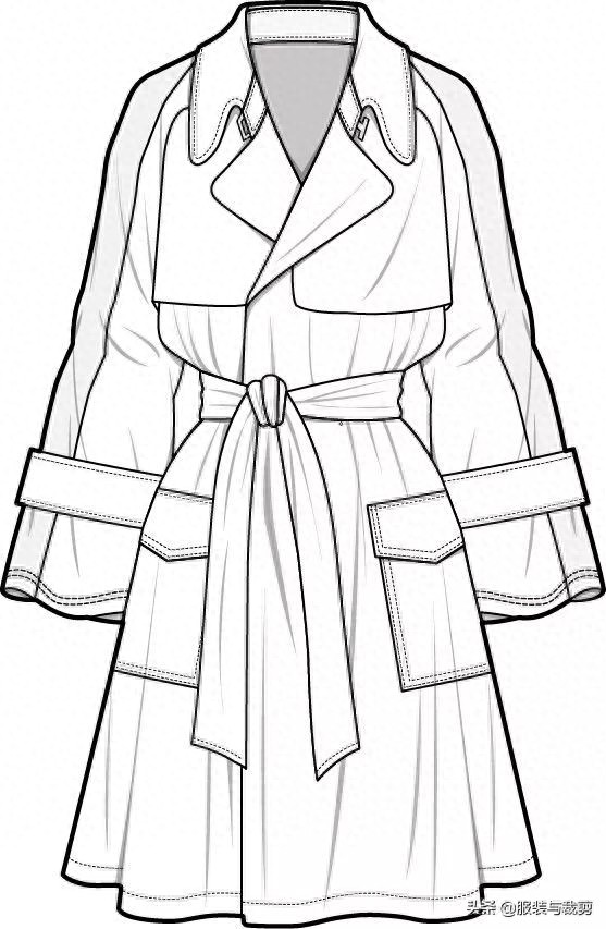 8款时尚服装设计线稿手绘图