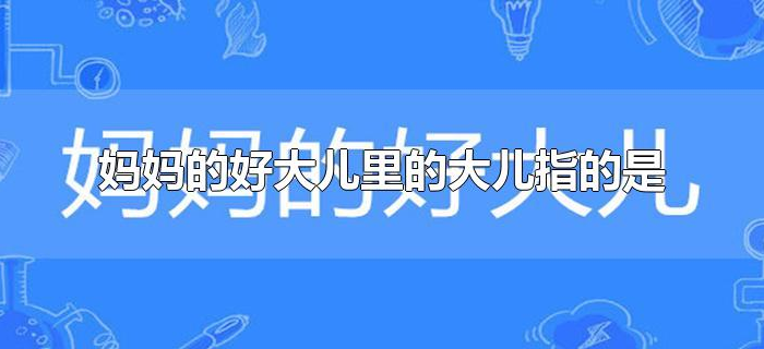 妈妈的好大儿里的大儿指的是