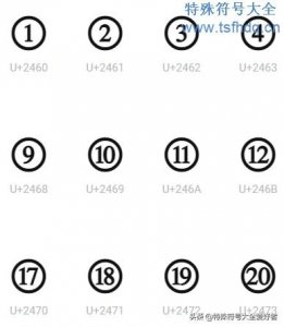 ​带圆圈数字符号