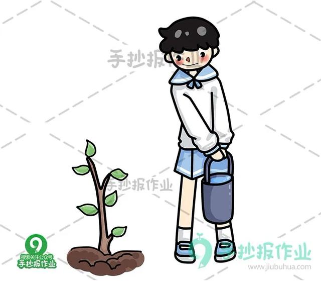简笔画植树节素材（312植树节简笔画合集）(8)